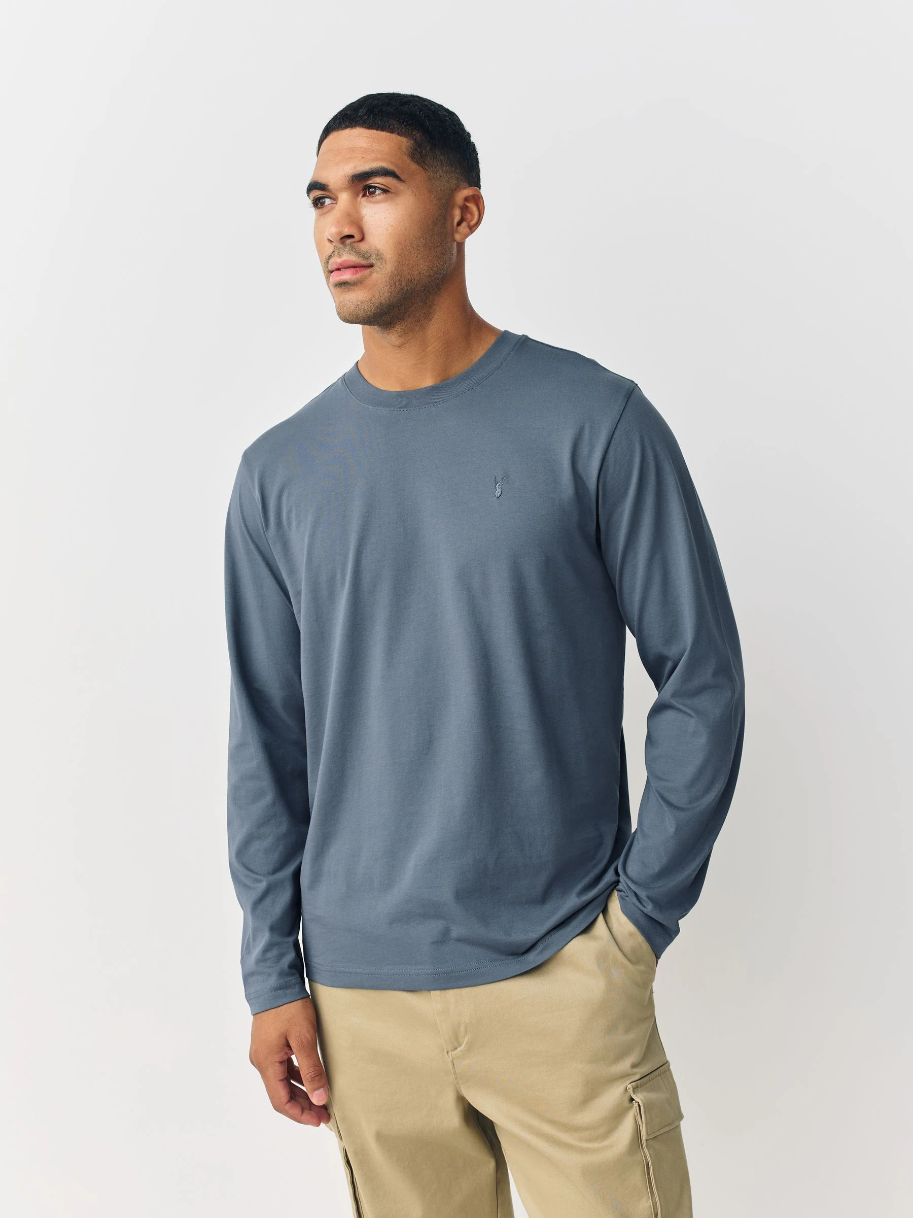 Blauw - Set van 4 T-shirts met lange mouwen