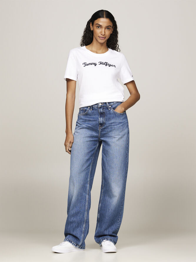 Tommy Hilfiger REG SCRIPT C-NK SS White