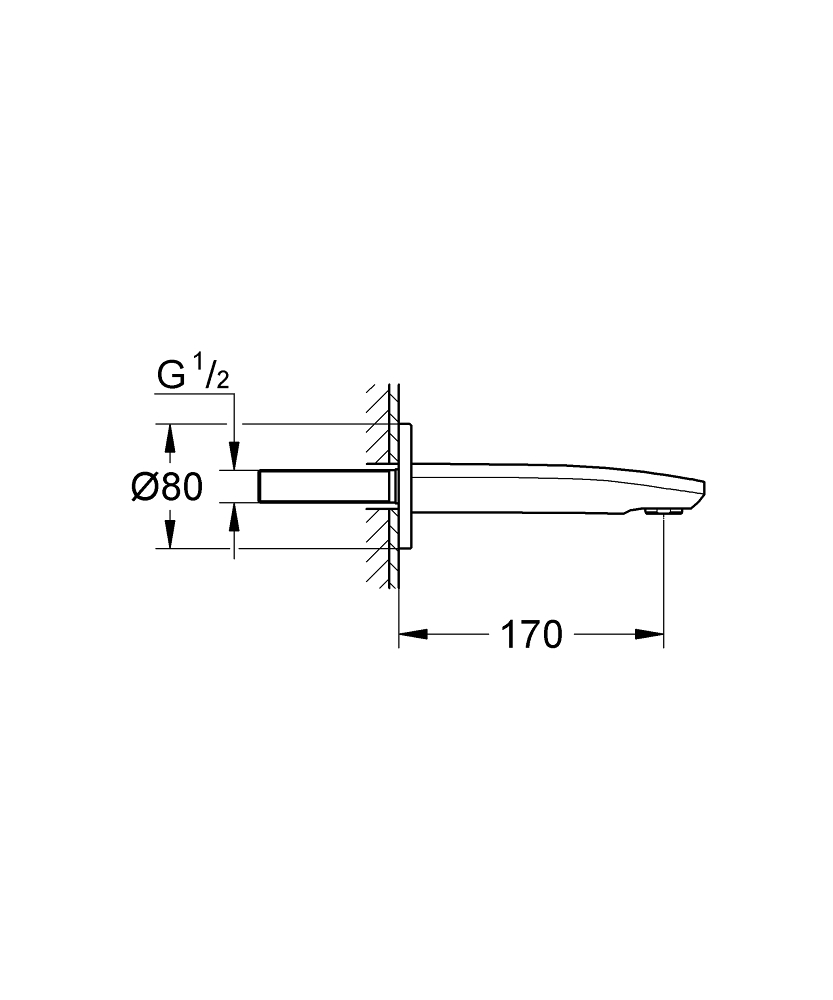 Grohe Eurostyle Cosmopolitan baduitloop 1/2