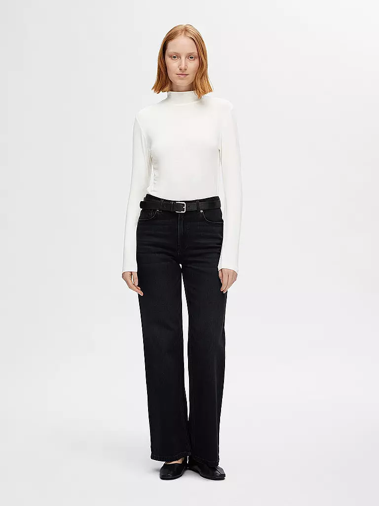 SELECTED FEMME Langarmshirt SLFMANJA weiss