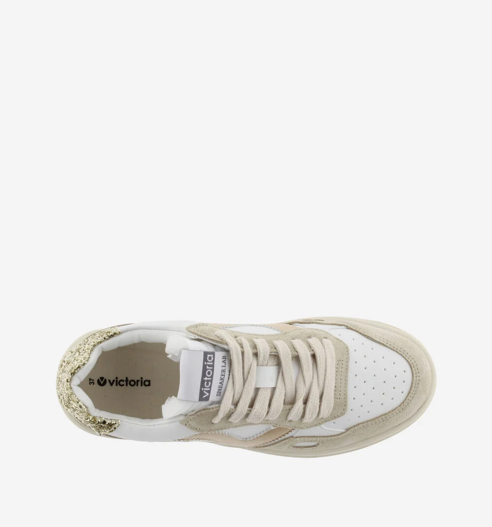 SEUL CUIR FENDU & GLITTERPLATINO