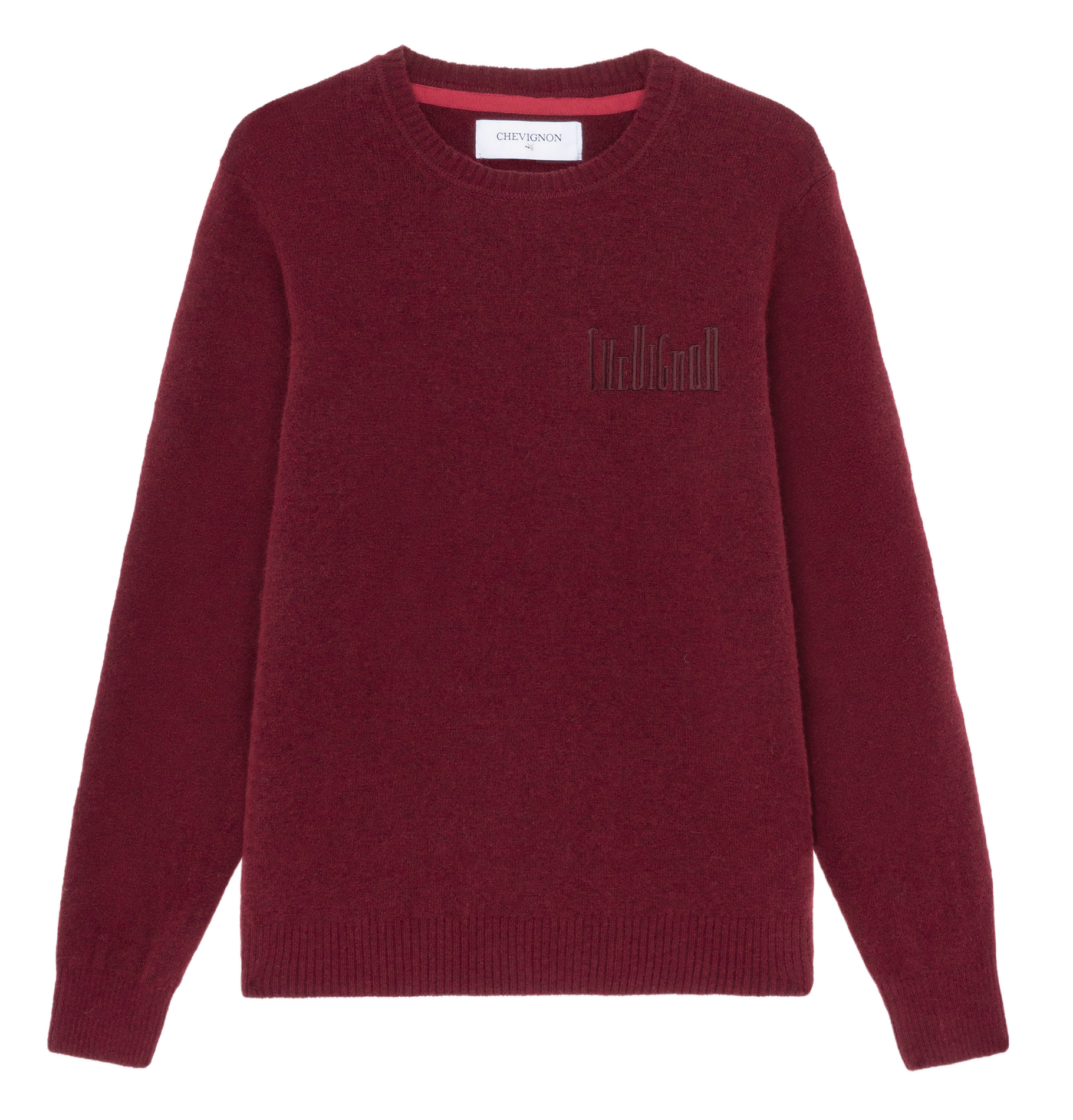 CITY - Pull col rond droit en laine mélangée | Rouge