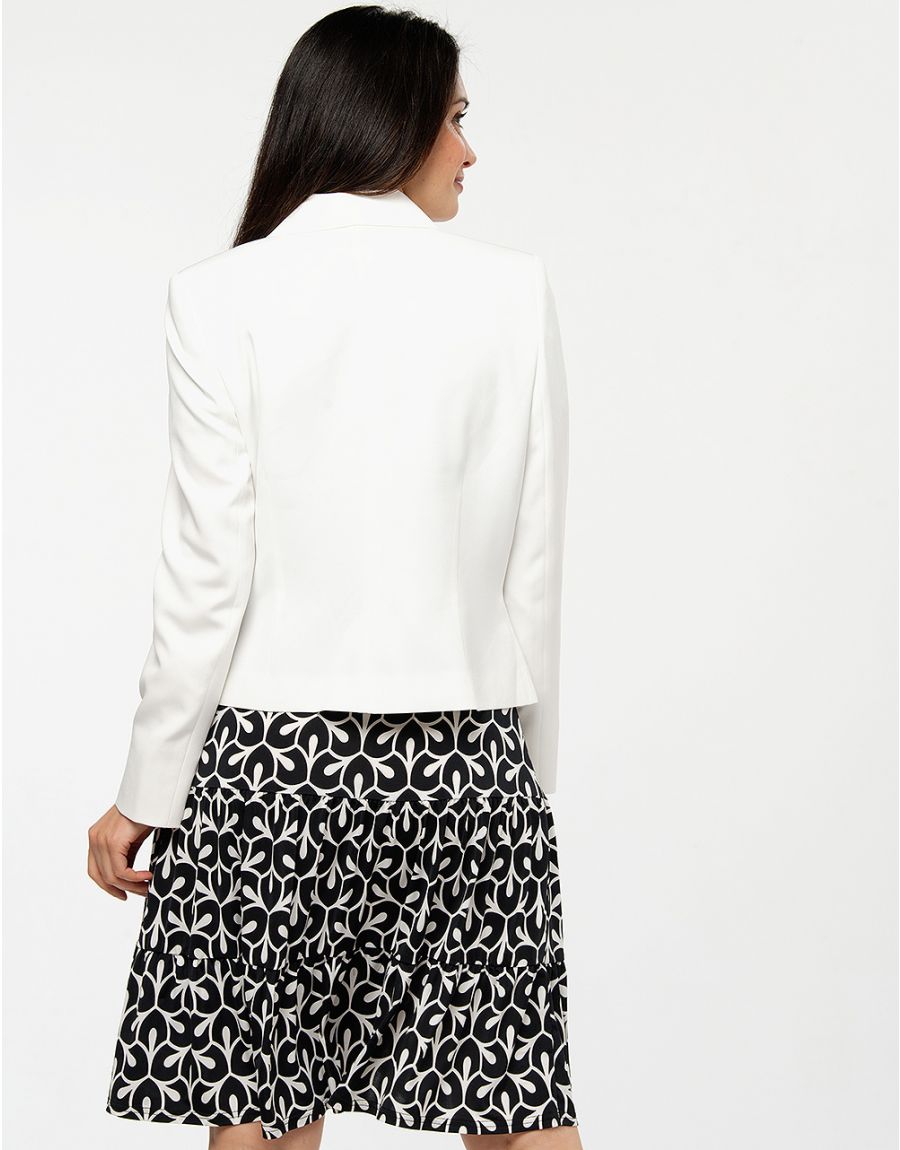 Veste col tailleur écru