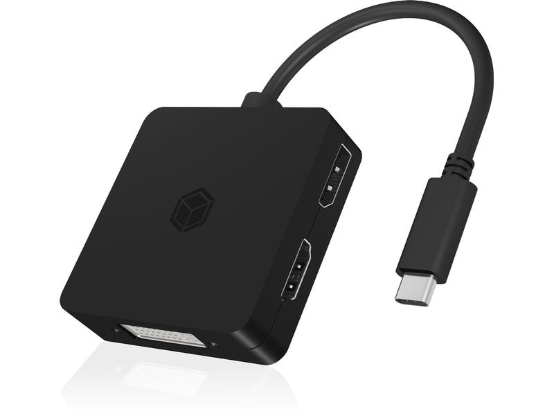ICY BOX Adapter IB-DK1104-C USB Type-C - DisplayPort/DVI-D/ Vier in einem USB-C-Videoadapter