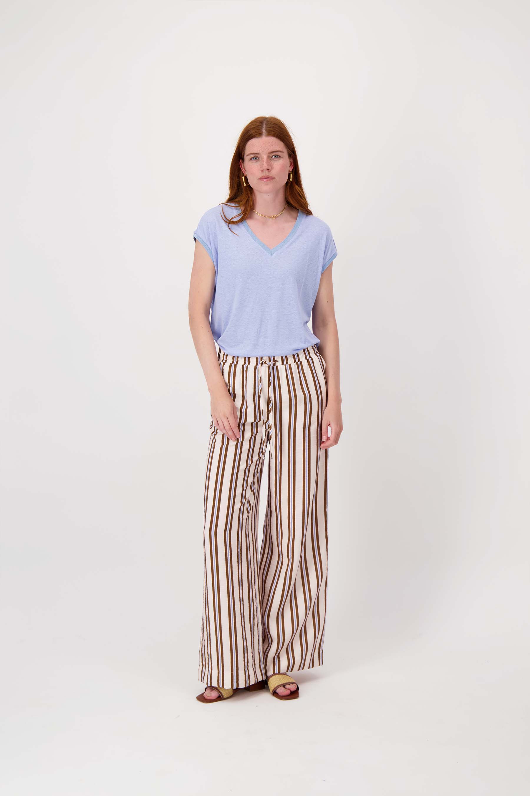 V hals top met lurex boord