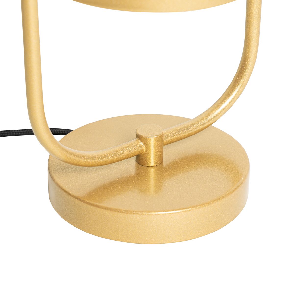 Art deco tafellamp goud met wit glas - Isabella