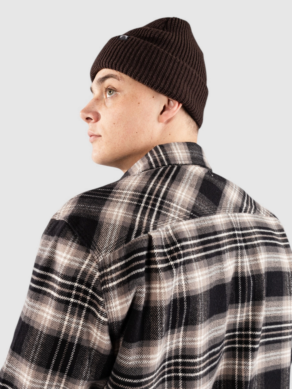 Brixton Bowery Flannel Shirt black/charcoal/beige