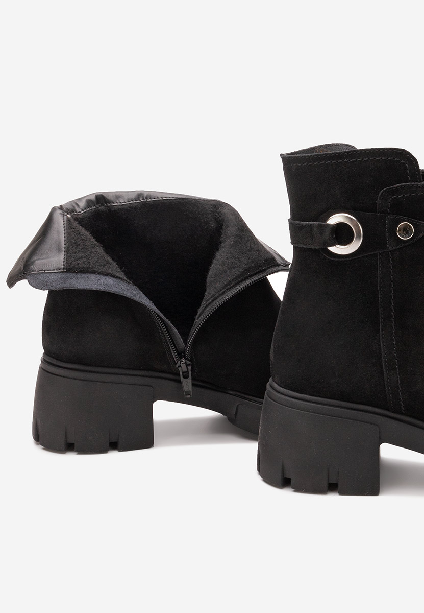 Bottines femme en daim noires Netalia