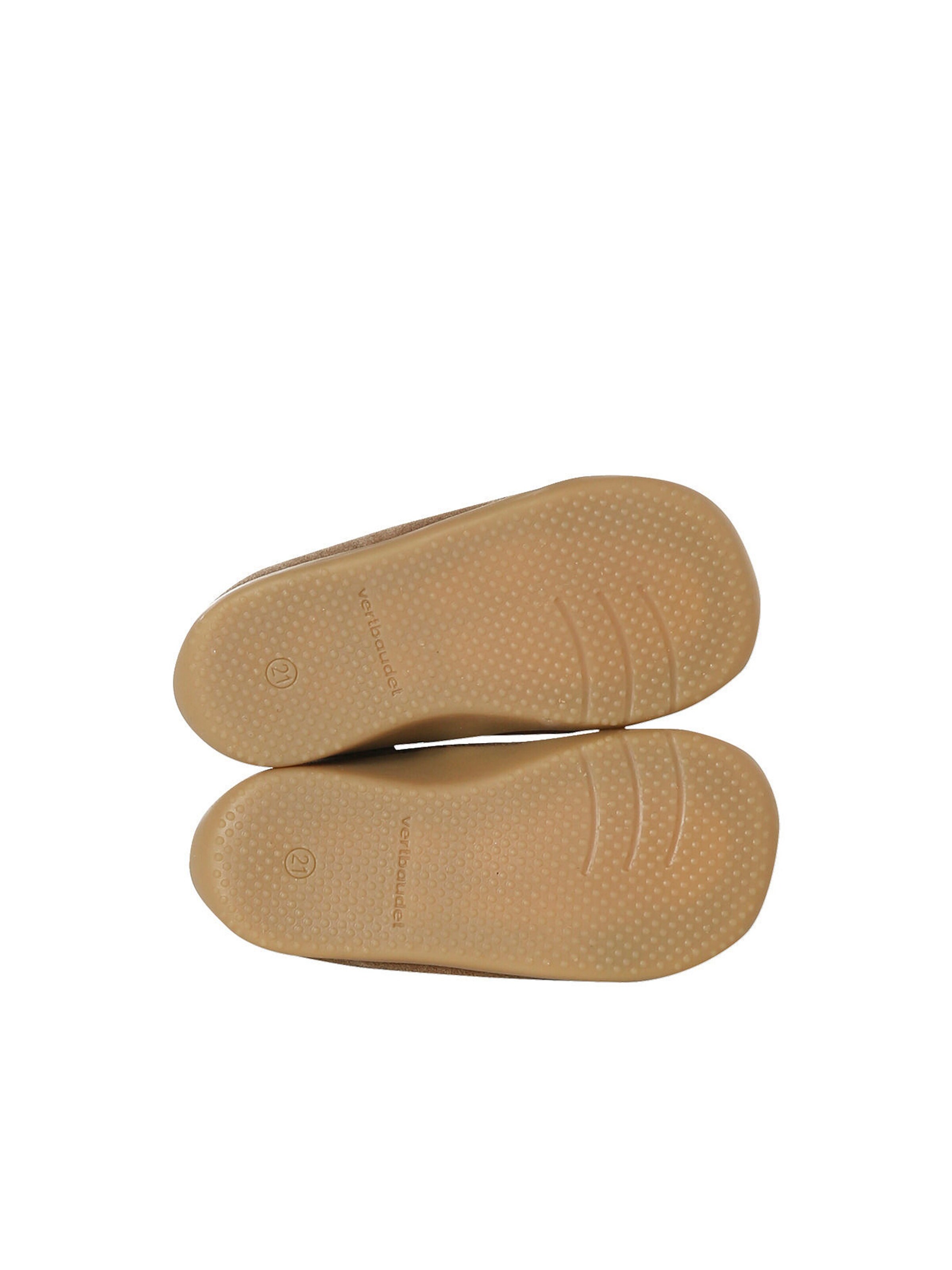 Vertbaudet Weiche Baby Leder-Boots mit Reißverschluss und Gummizug camel