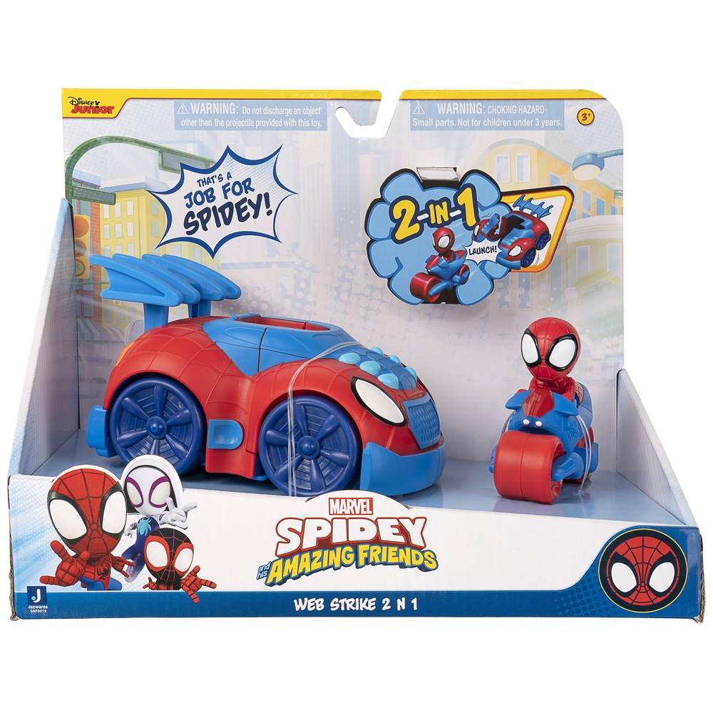 Marvels Spidey und seine fantastischen Freunde Web Strike 2 in 1 Fahrzeug