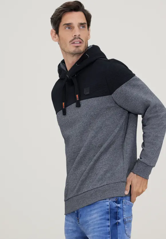 Sweatshirt mit Kapuze - deep navy blue melange