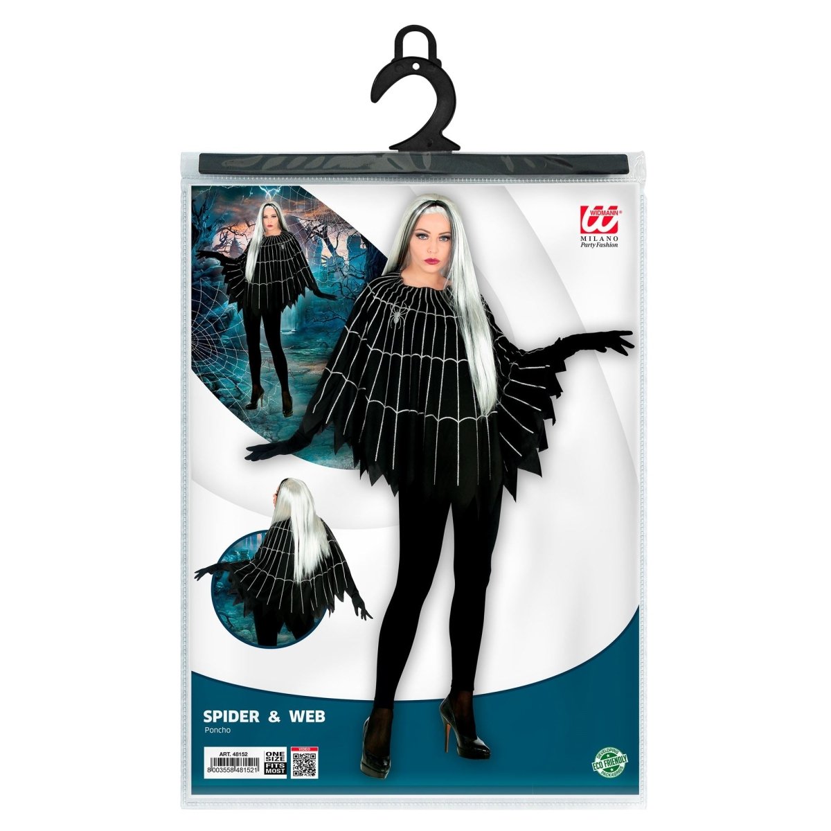 Halloween Poncho Spinnenweb