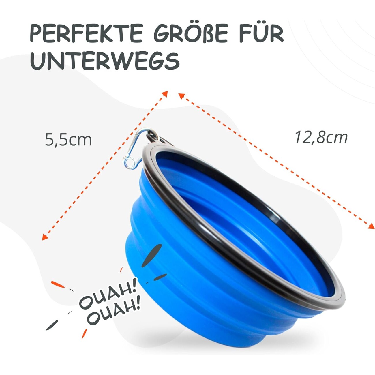 Petsation Faltbarer Reisenapf Blau 350 cm³