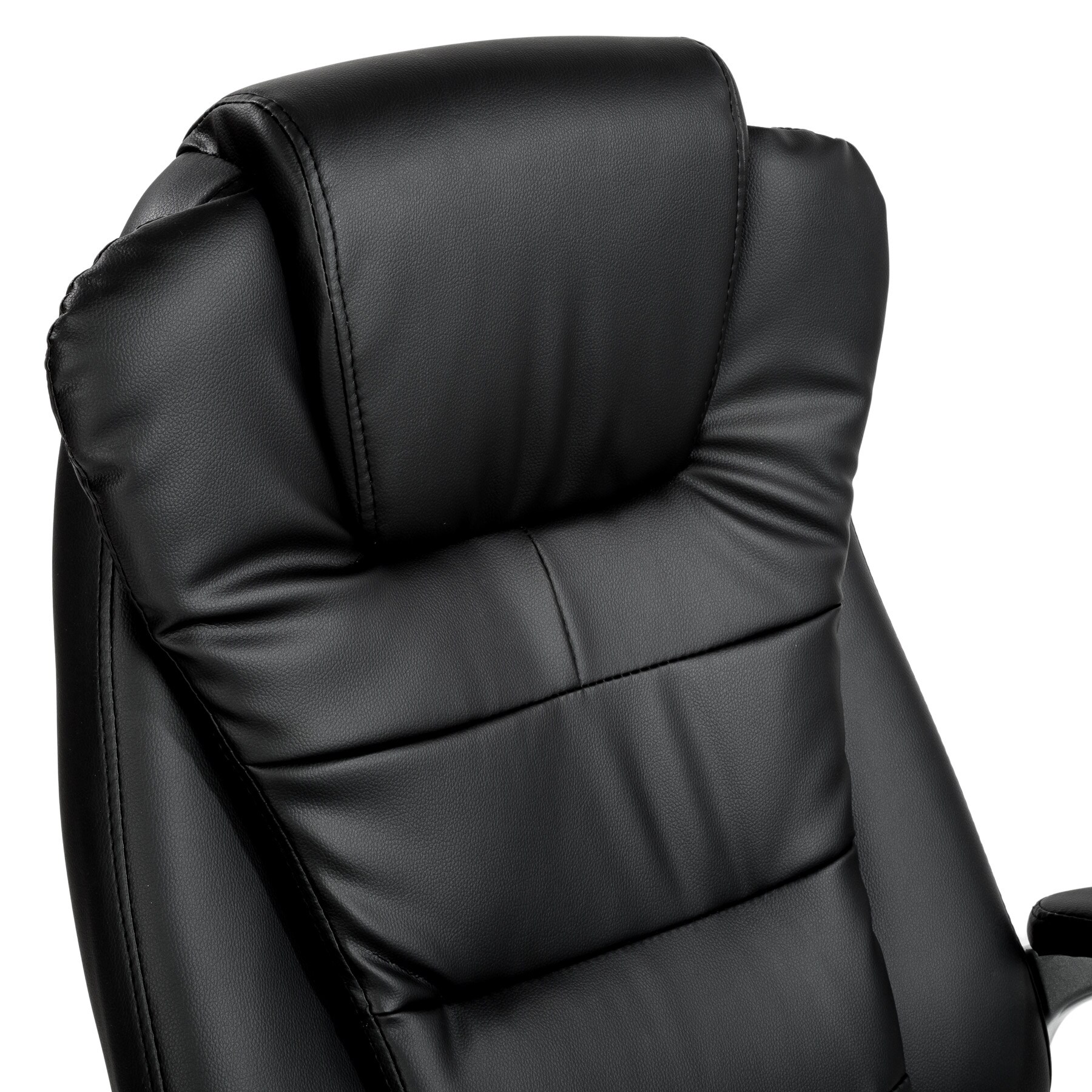 tectake® Bürostuhl, 360° drehbar und stufenlos höhenverstellbar, dicke Polsterung mit Kunstlederbezug, einstellbare Wippfunktion