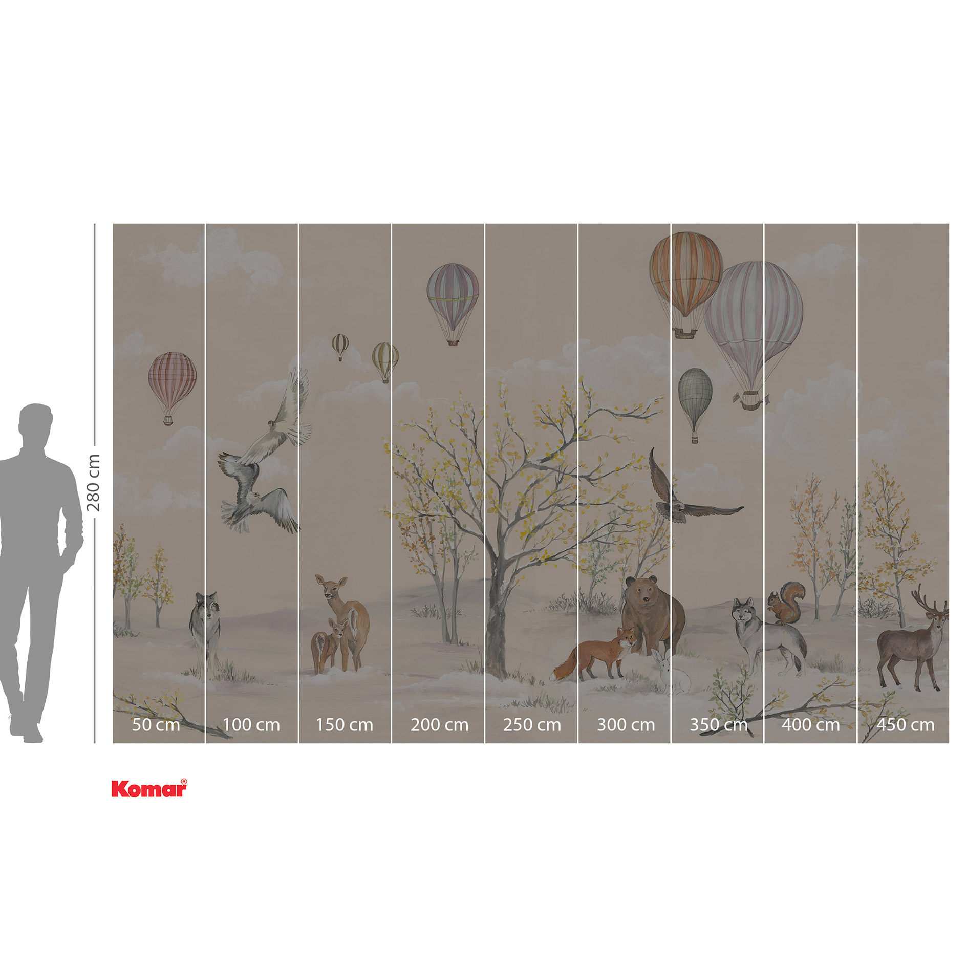 Vlies-Fototapete FOREST EXPEDITION - bunt - 450x280 cm