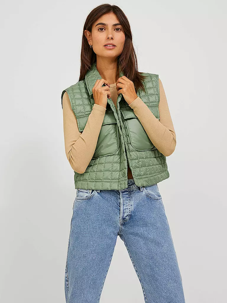 JJXX Steppgilet JXLAIN grün