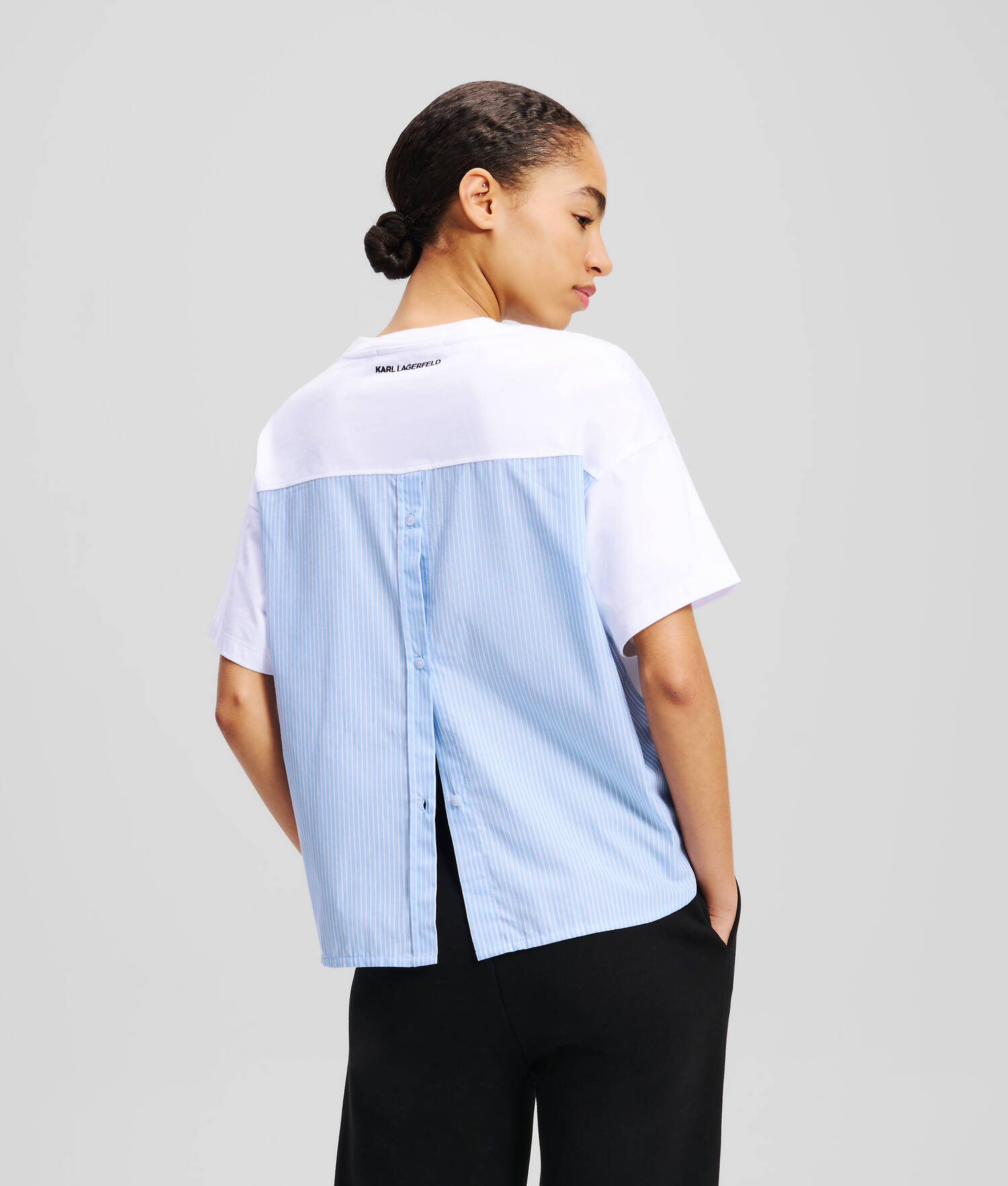 T-SHIRT EN TISSU MÉLANGÉ IKON - Blanc