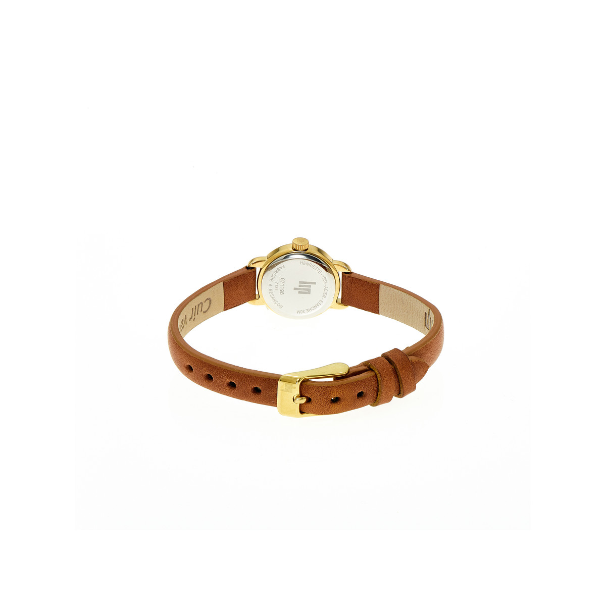 Montre Lip femme acier cuir marron