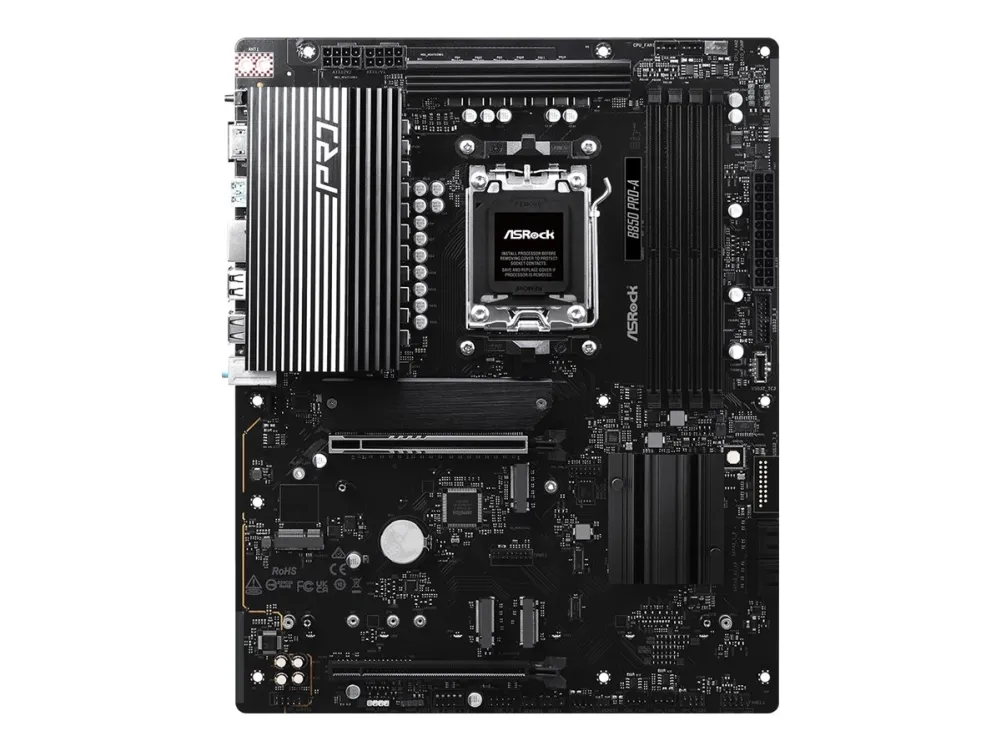 ASRock B850 Pro-A - Bundkort - ATX - Socket AM5 - AMD B850 Chipset - USB-C 3.2 Gen 2x2, USB-C 3.2 Gen 1, USB 3.2 Gen 1, USB-C 3.2 Gen2 - 2.5 Gigabit LAN - onboard grafik (CPU påkrævet) - HD Audio (8-kanaler)