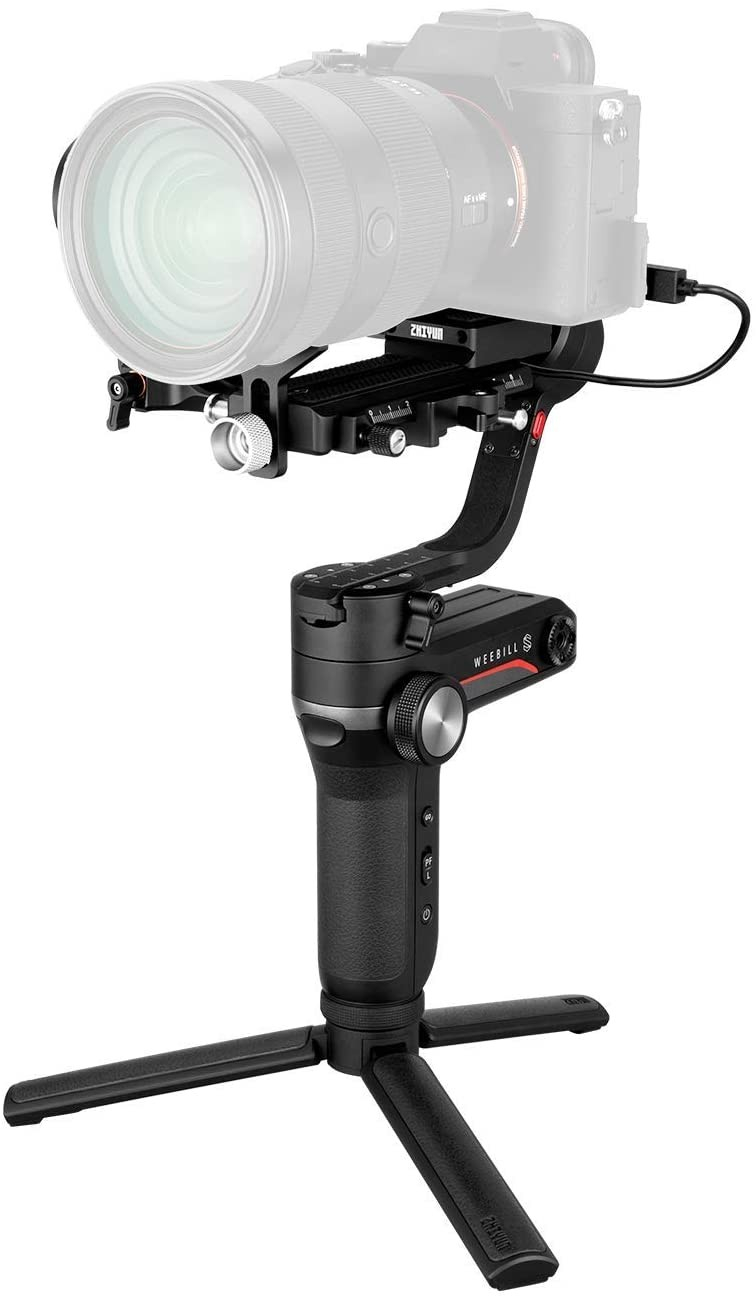 WEEBILL-S Alu Gimbal 3-Achsen Stabilisator Stativ Halterung für DSLR Kamera / Smartphone - Schwarz