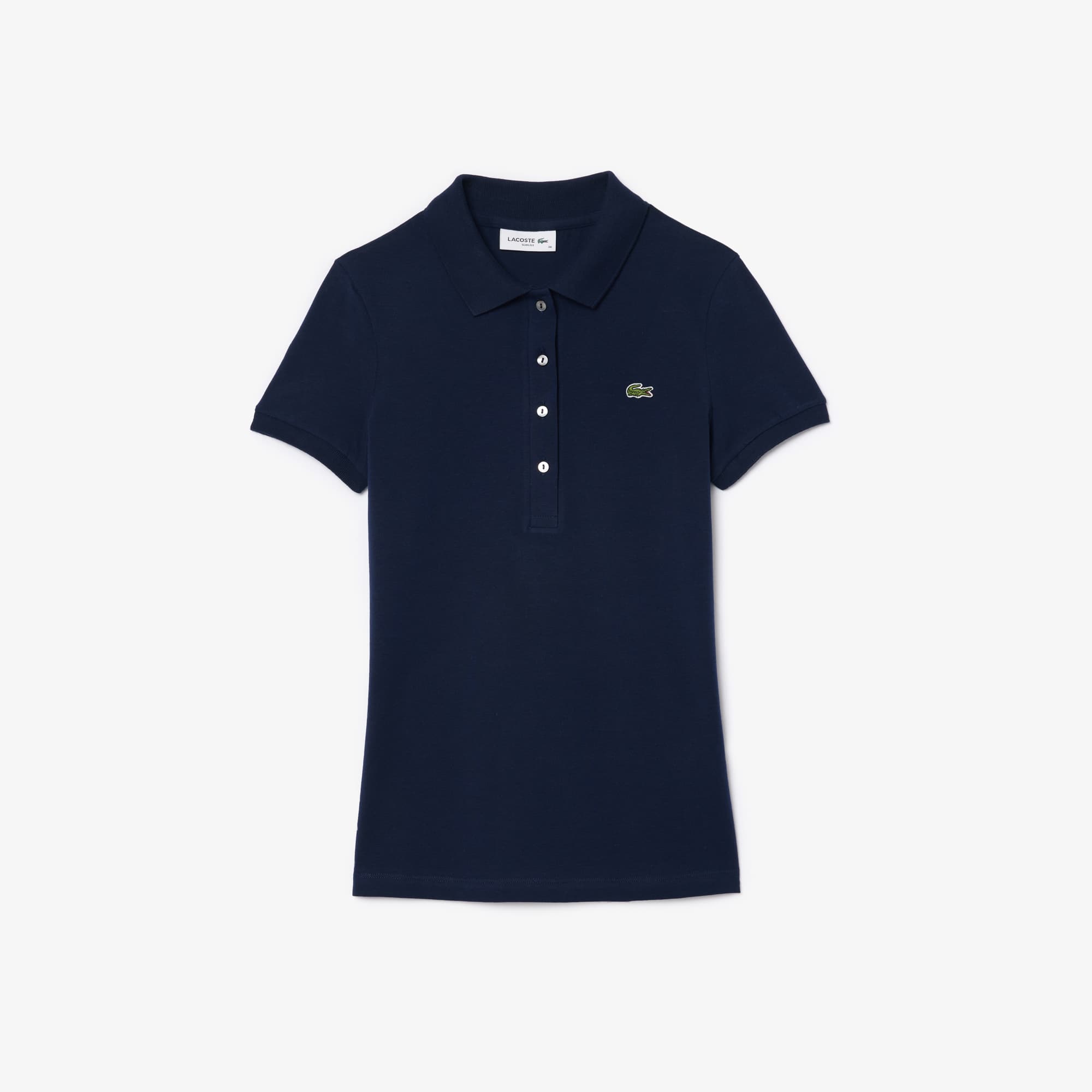 Polo L.12.D slim fit en jersey Manches Courtes - Bleu - Lacoste - Femme