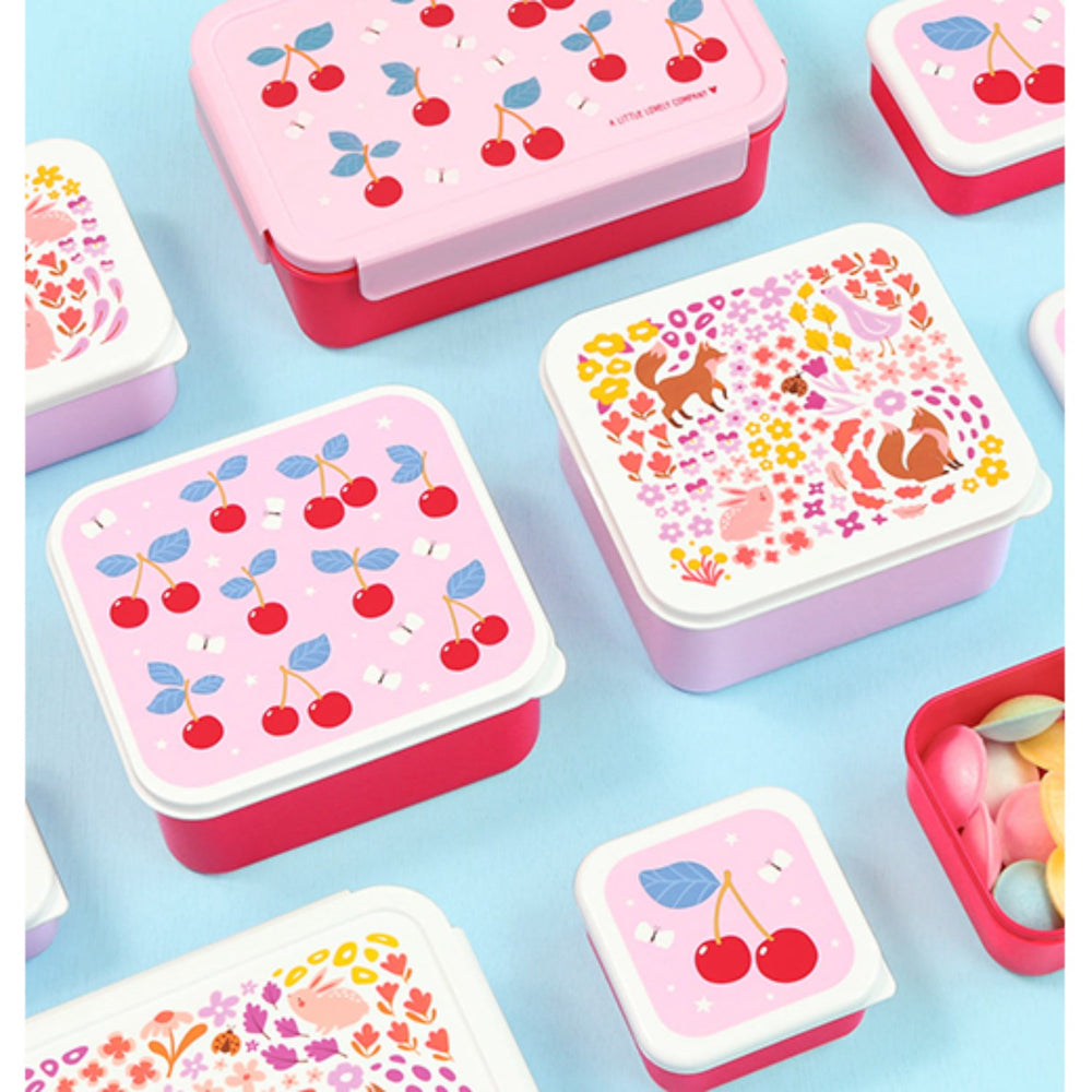 Køb A Little Lovely Company Cherries Lunch & Snack Box Set