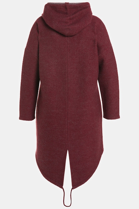 Jacke, Boiled Wool, Oversized, Kapuze, Egg-Shape