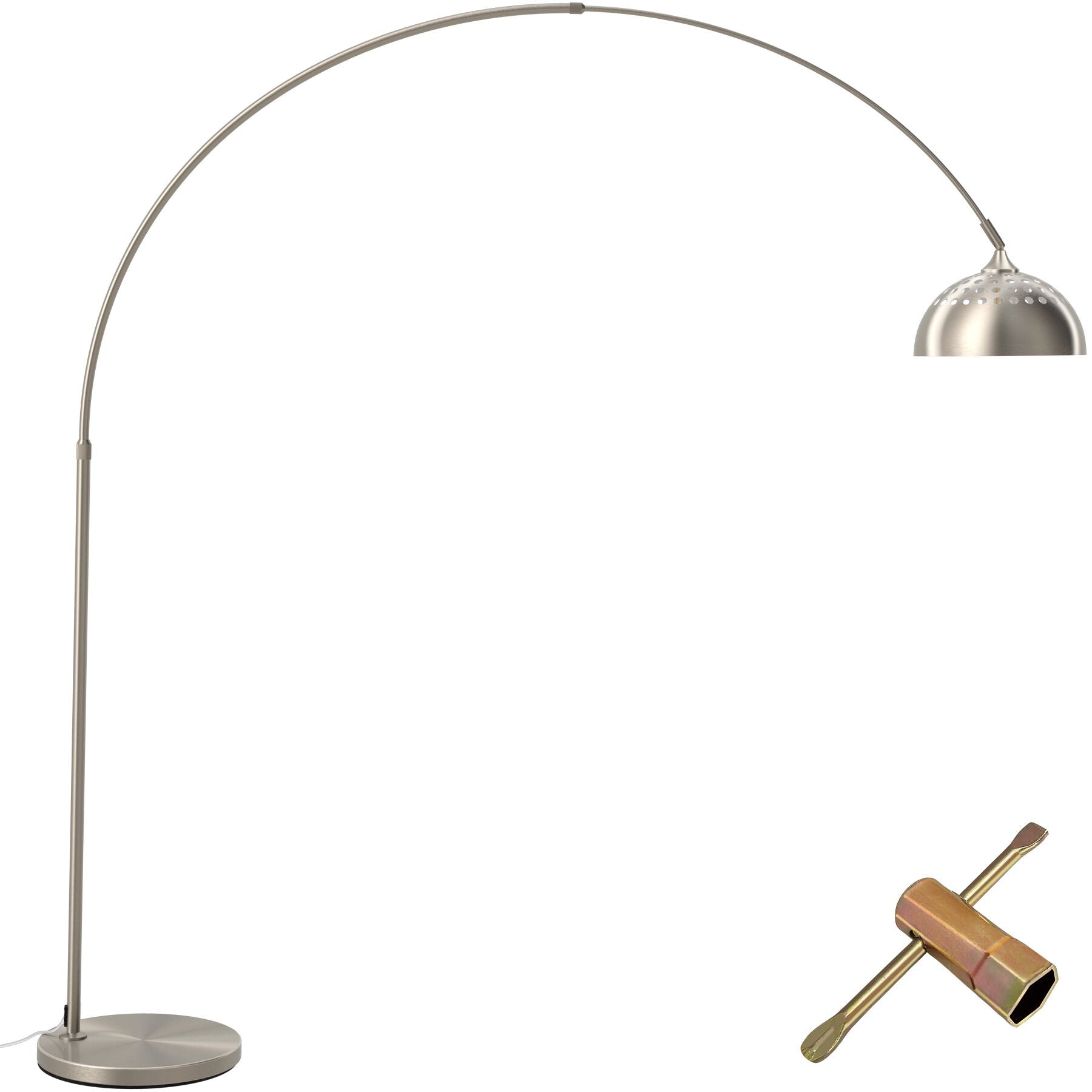 tectakeÂ® Booglamp Arcus, staal, retro-stijl, 60W - Mat Nikkel