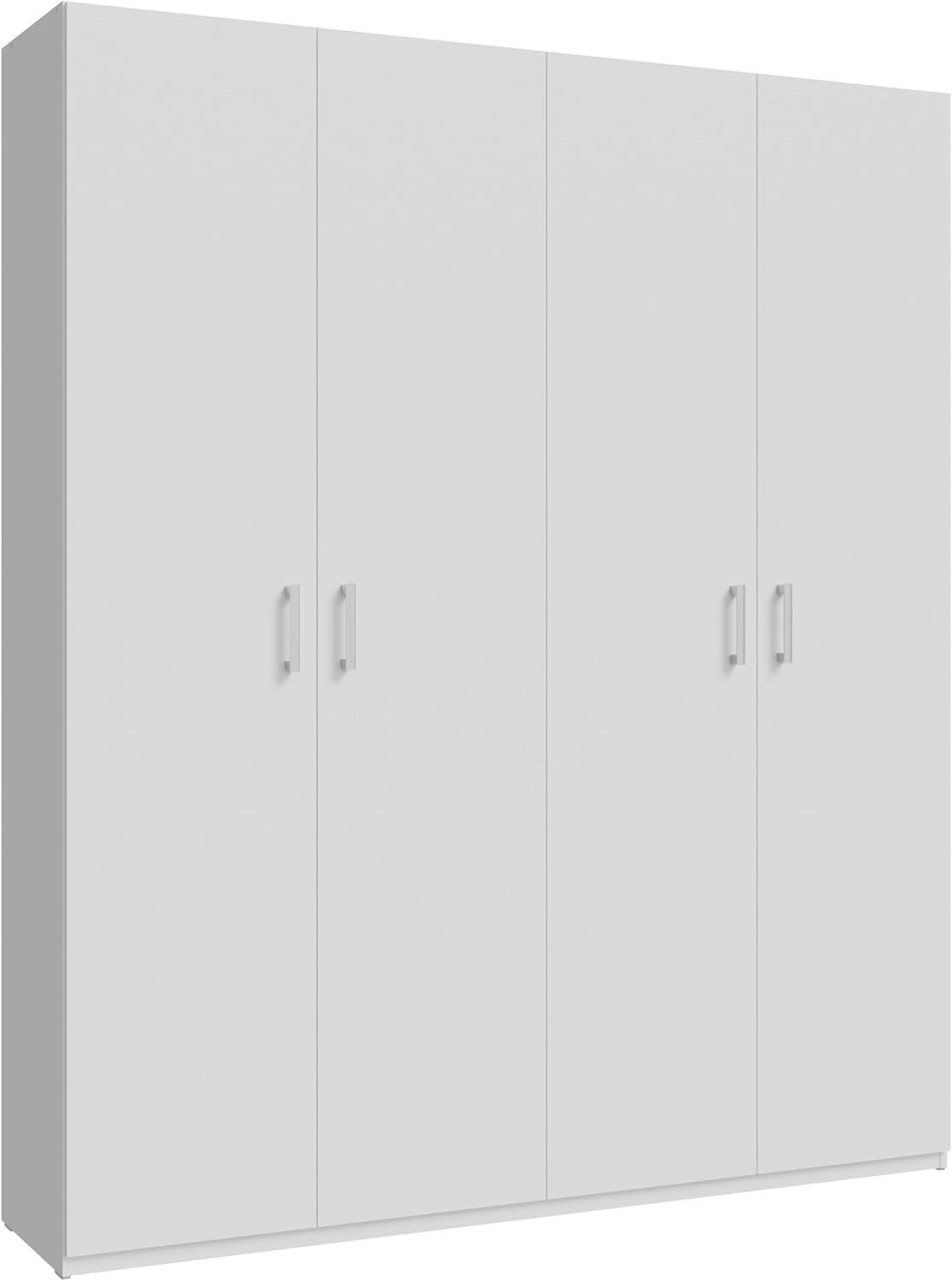Forte Home Nook Mehrzweckschrank 180 40, moderner Drehtürenschrank mit 4 Türen,Flur, Holzwerkstoff, Weiß, 177,5 cm breit x 210,5 cm hoch x 42 cm tief