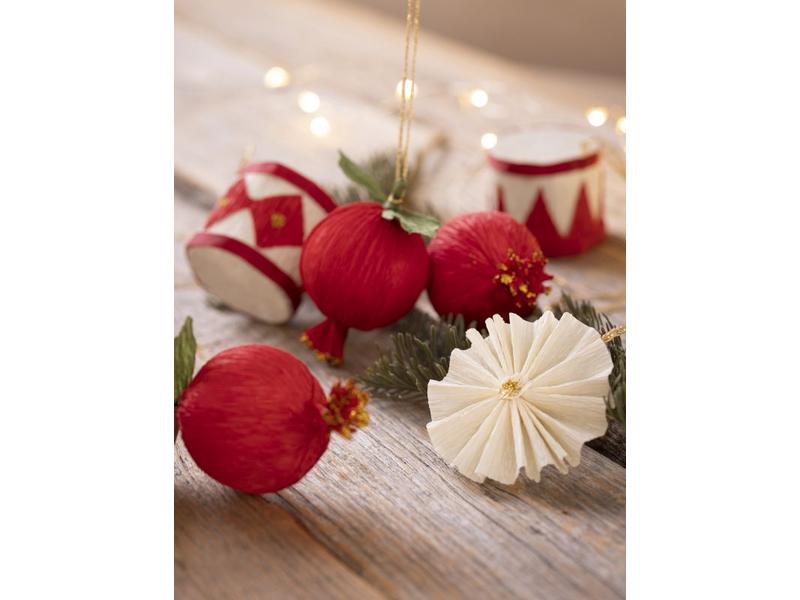 Creativ Company Bastelset Weihnachtskugeln Krepppapier Individuell gestaltete Kugeln für den Weihnachtsbaum