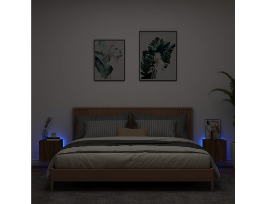 VIDAXL - Elément suspendu Meubles tv muraux lumières led 2 pcs chêne marron 30,5x35x3...