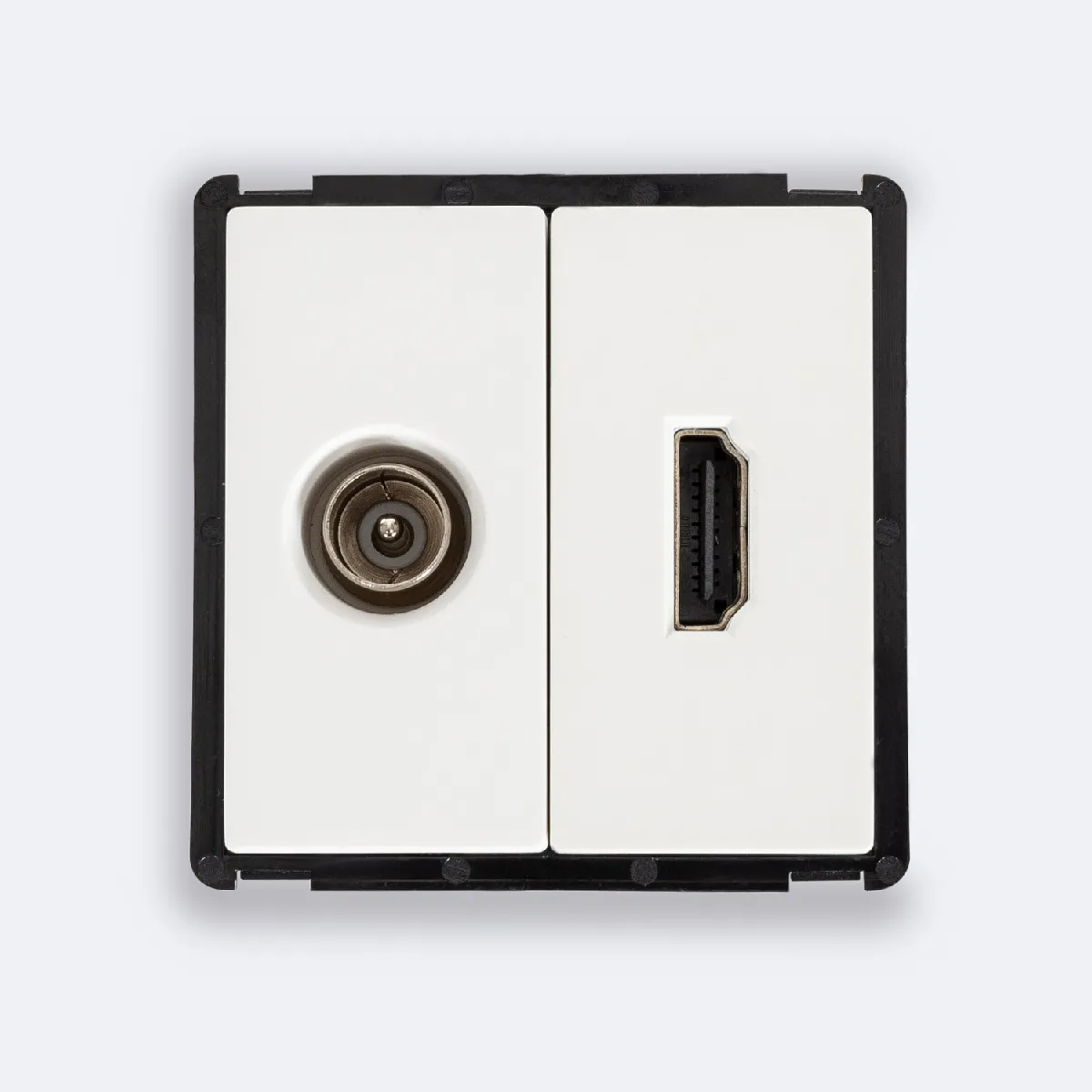 Ledkia Prise TV Mâle + HDMI Modern - Noir