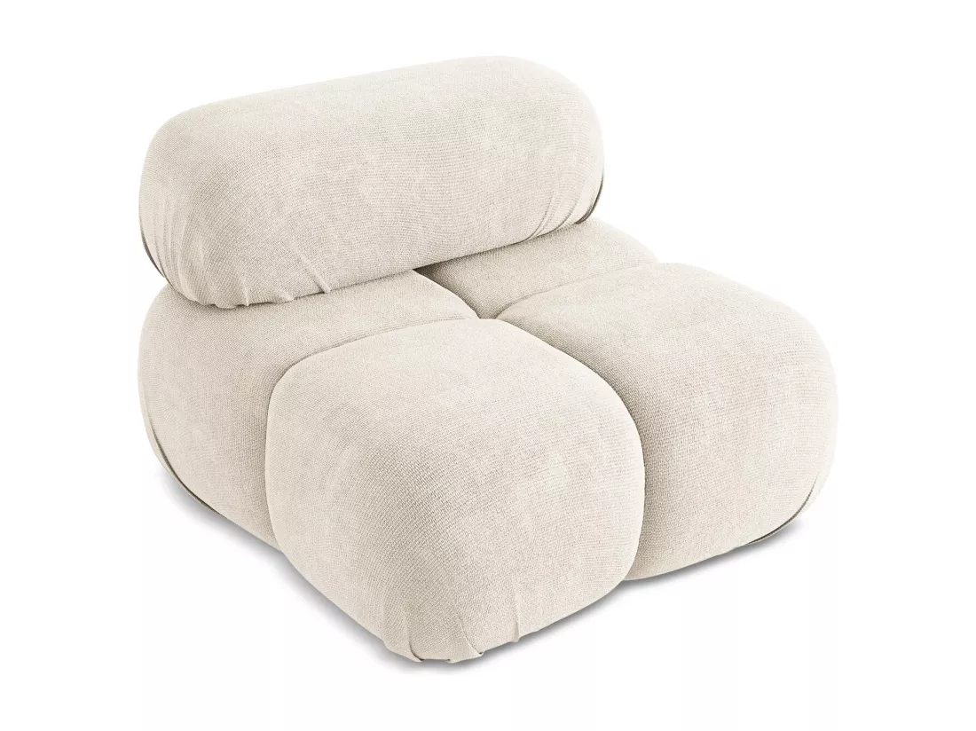 Fauteuil en Chenille - beige clair - LOKUA