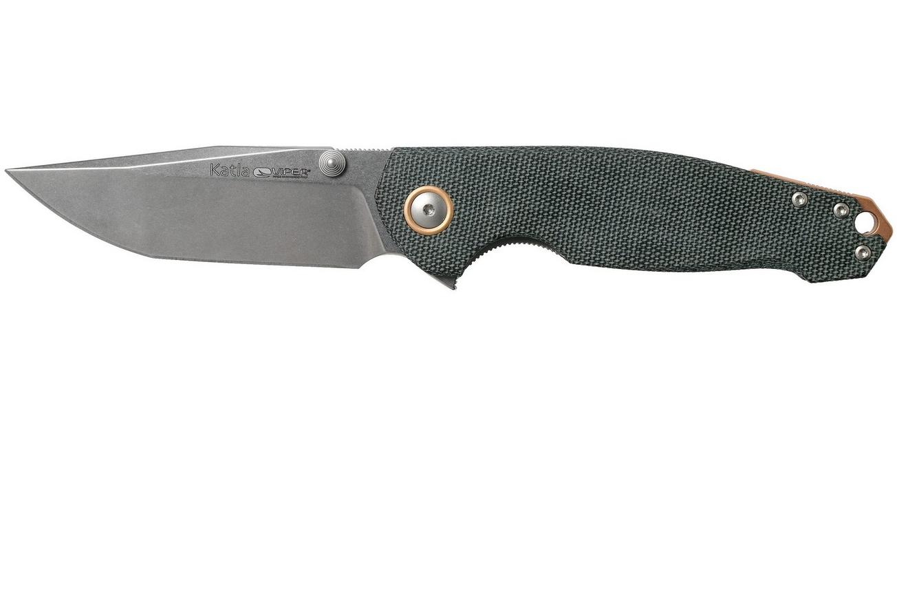 Viper Katla V5982CB Stonewashed, Black Micarta zakmes, Jesper Voxnaes design