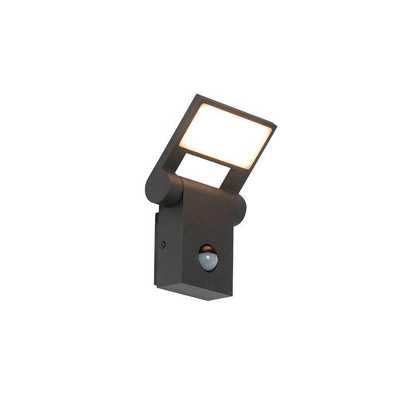 Buitenwandlamp antraciet incl. LED IP54 met bewegingssensor - Zane