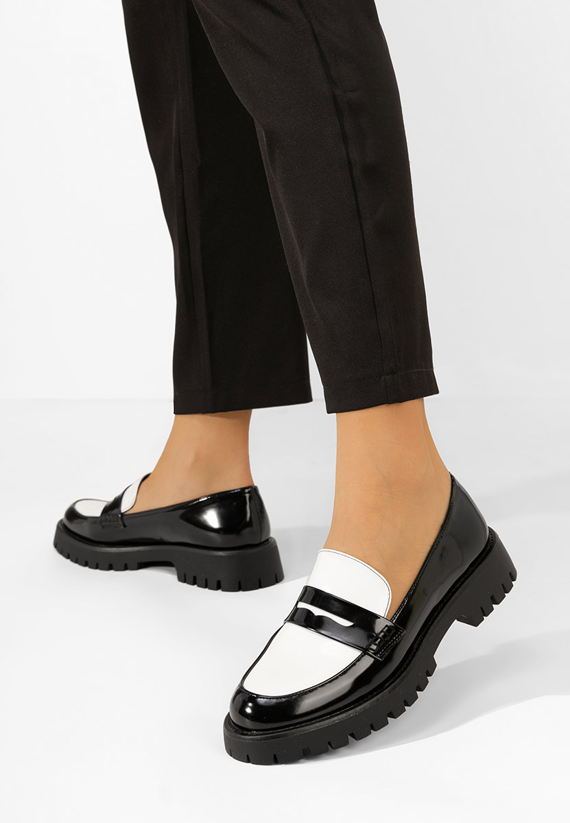 Mocassins pour femme vernis noirs Josefa