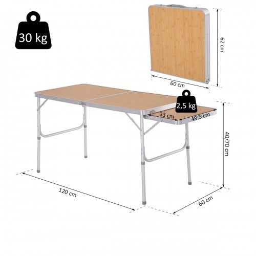 Mesa dobrável Outsunny, marrom