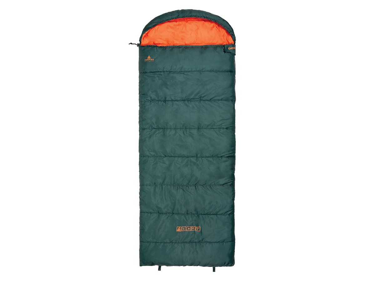 ACAMP Emery 220 x 85 cm slaapzak met capuchon - Dark Green