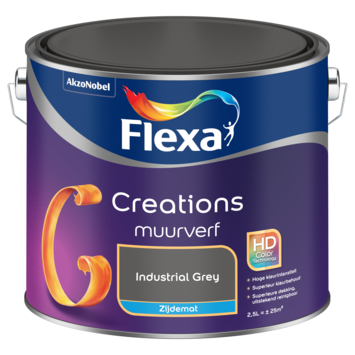 Flexa Creations muurverf industrial grey zijdemat 2,5 liter