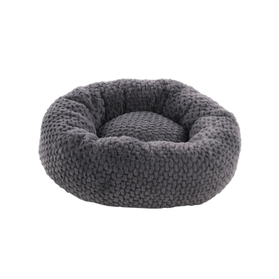 Cama redonda Flamingo Glory cinza para cães e gatos