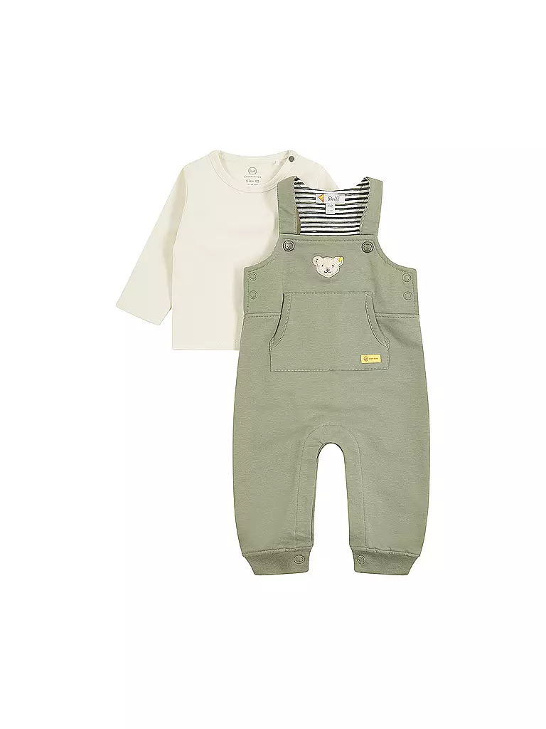 STEIFF Baby Set Latzhose und T-Shirt  dunkelgrün