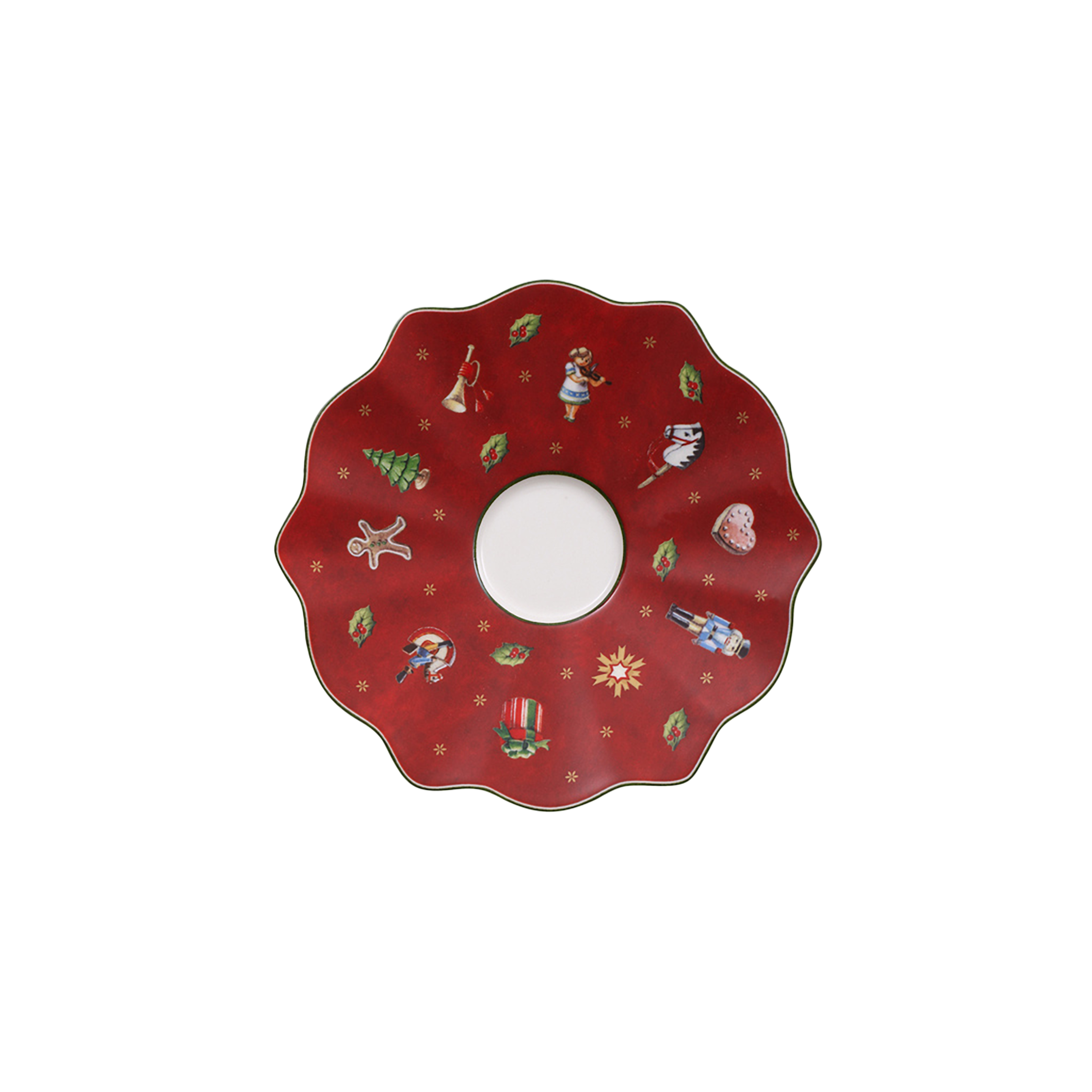 Toy's Delight Espresso cup saucer Red, 5.2'', Premium Porcelain
