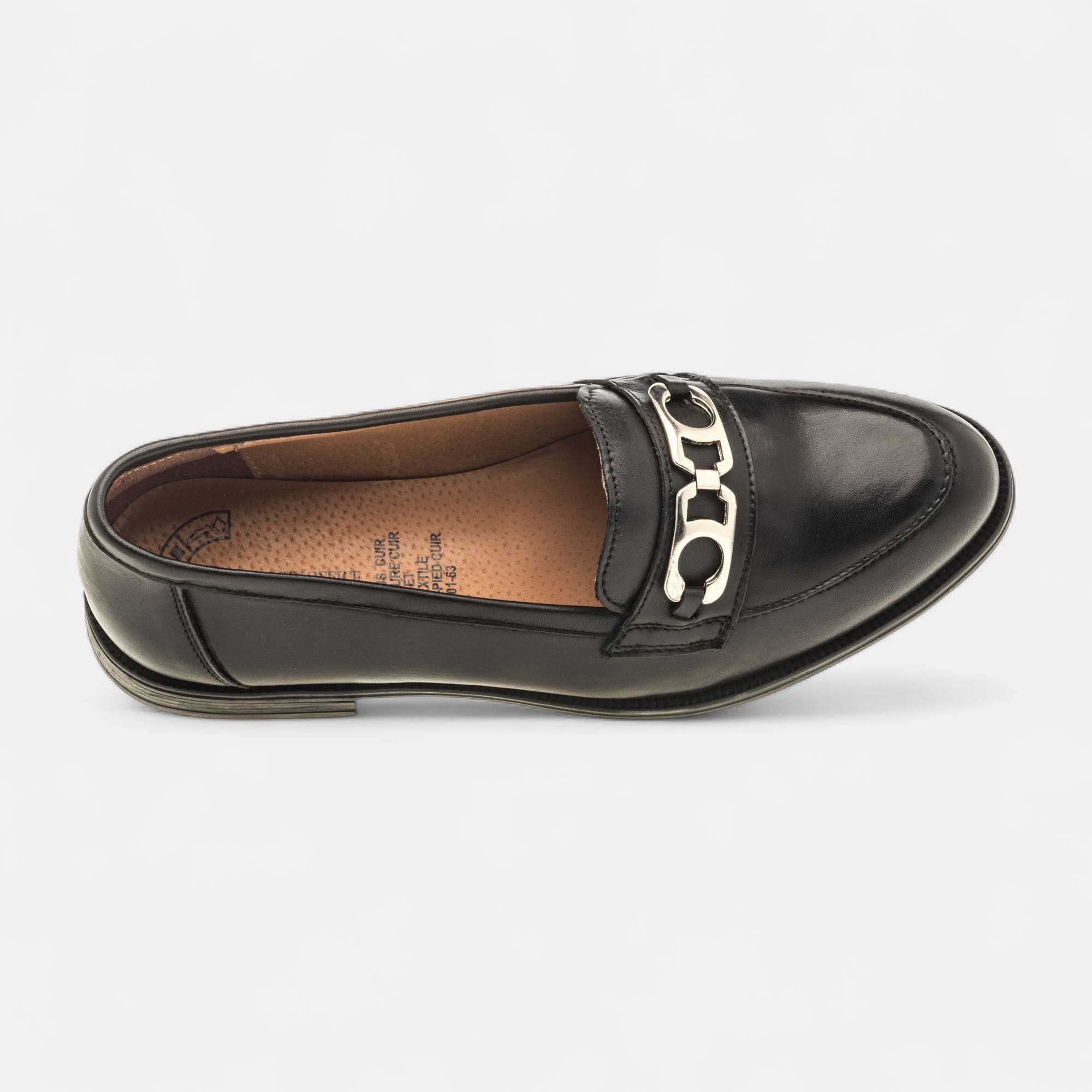 Mocassins Femme en cuir noir