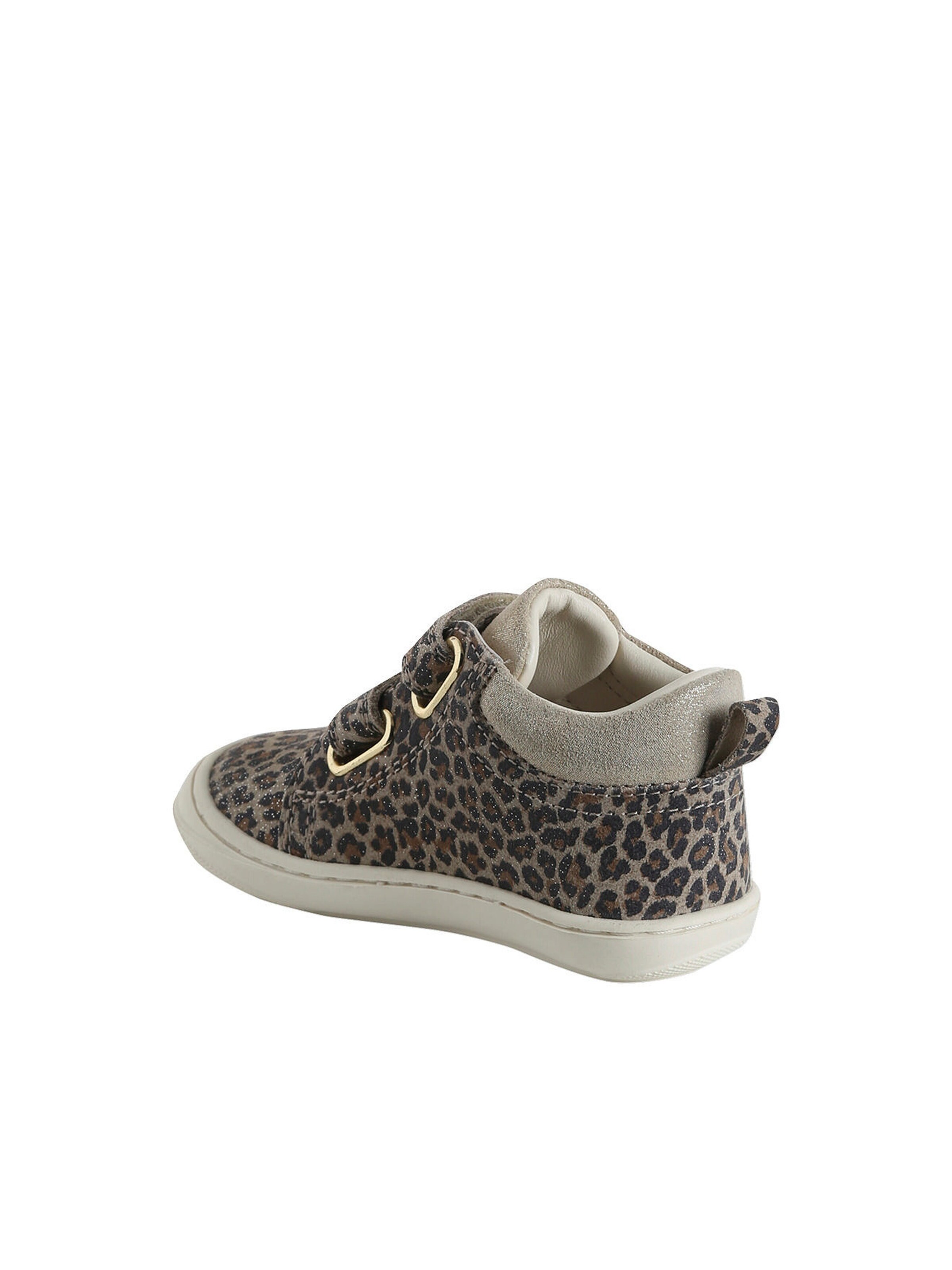 Vertbaudet Baby Lauflernschuhe mit Klett aus weichem Leder beige bedruckt