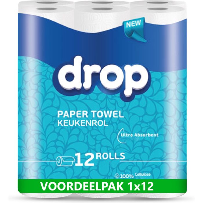 Keuken papier rollen 12 rollen DROP (8720618761422)