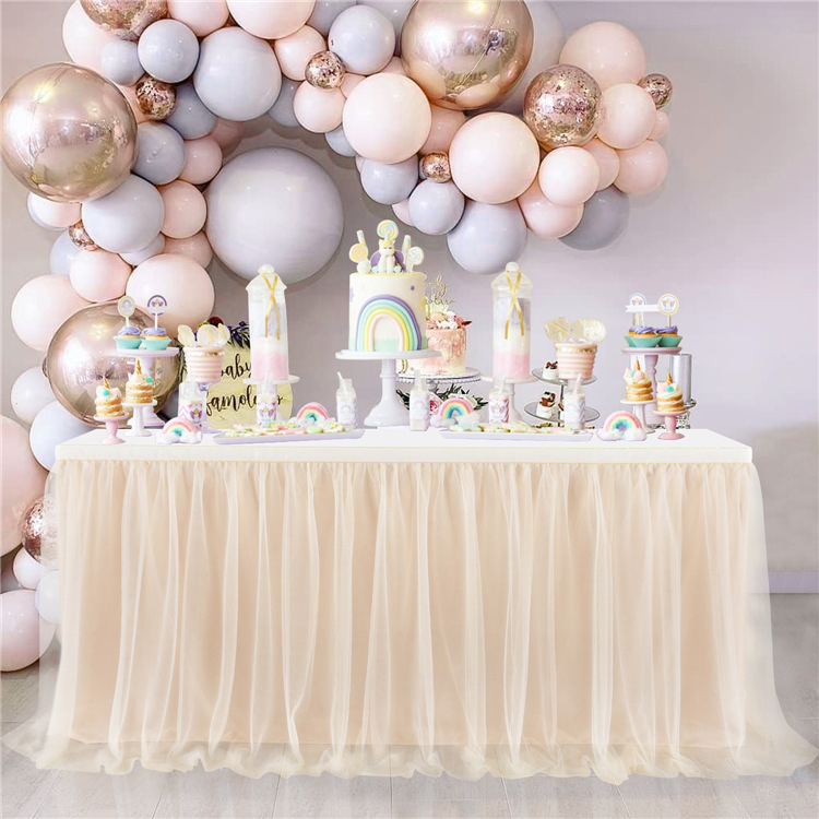 (100x80cm) Tisch Deko Tüll Vorhang für Party / Hochzeit / Geburtstag - Weiss