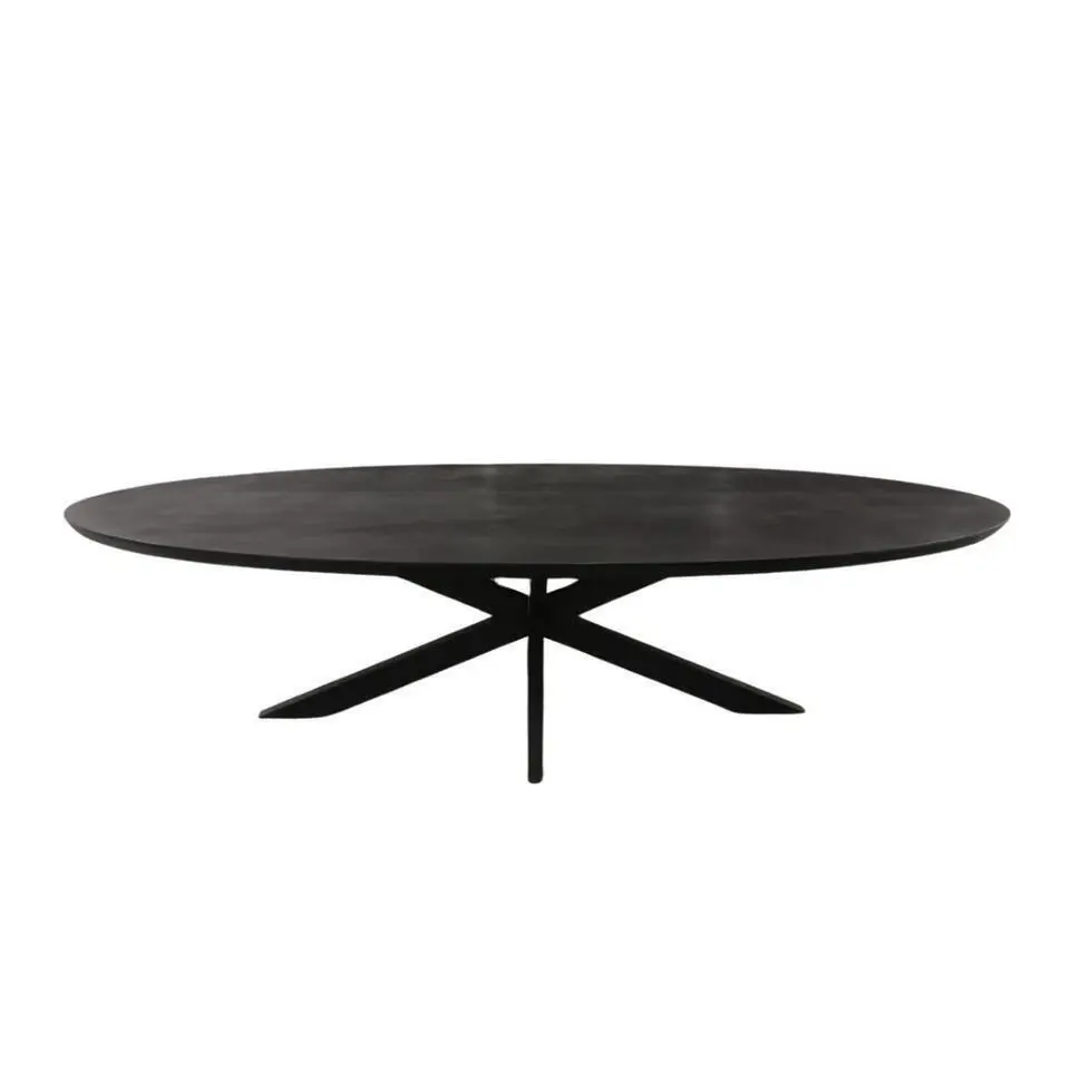 Eettafel Zwart Hout/Metaal - 240x110x76cm - Brandy
