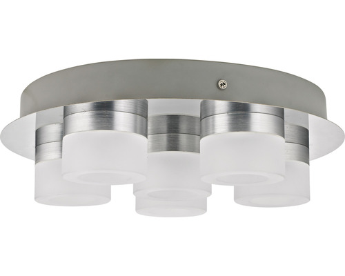 FLAIR LED plafondlamp, 6-lichts, 37W, 6 x 630 lm, 3000 K, Ø 35 cm, Azimech chroom