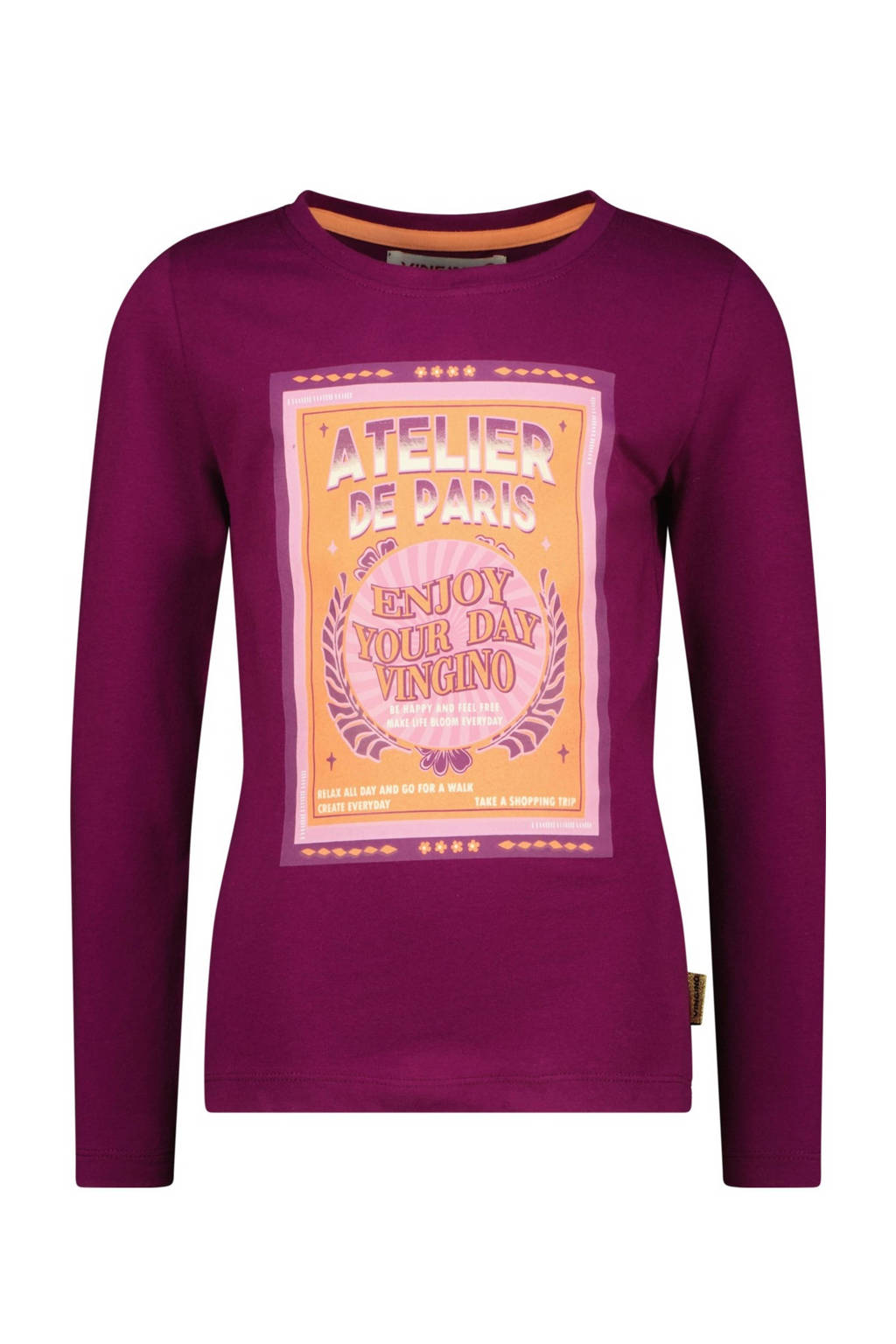 Vingino longsleeve Janneke met printopdruk paars