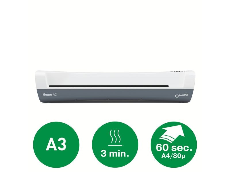 Leitz Bürogeräte Laminiergerät iLAM Home A3, 125 Mikron, We A3-Laminator mit Folien-Einsteigerset